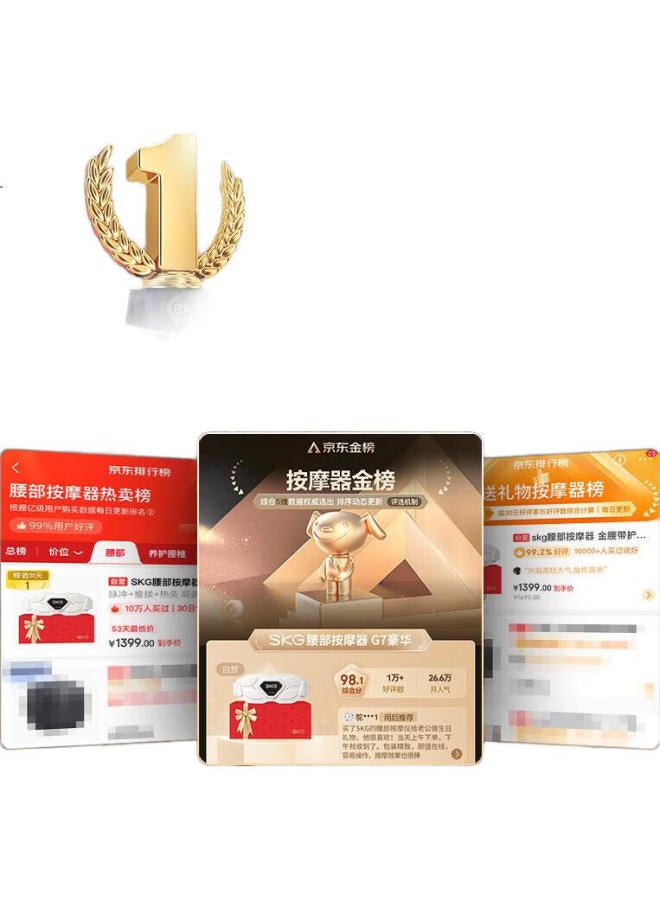 SKG Waist Massager G7 Deluxe Edition [Top Ranking + Gift Box] Golden Belt, Abdominal Warming, Lumbar Protection, Uterus Warming, Pulse Massage Device, Birthday Gift For Boyfriend, Girlfriend, Parents - Image 1