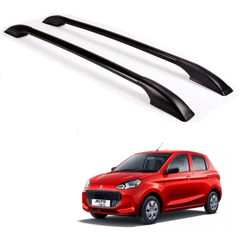 SPREADX Car Non-Drilling Metal Roof Rail Black Set Suitable for Maruti Suzuki Alto K-10 2022 - Image 1