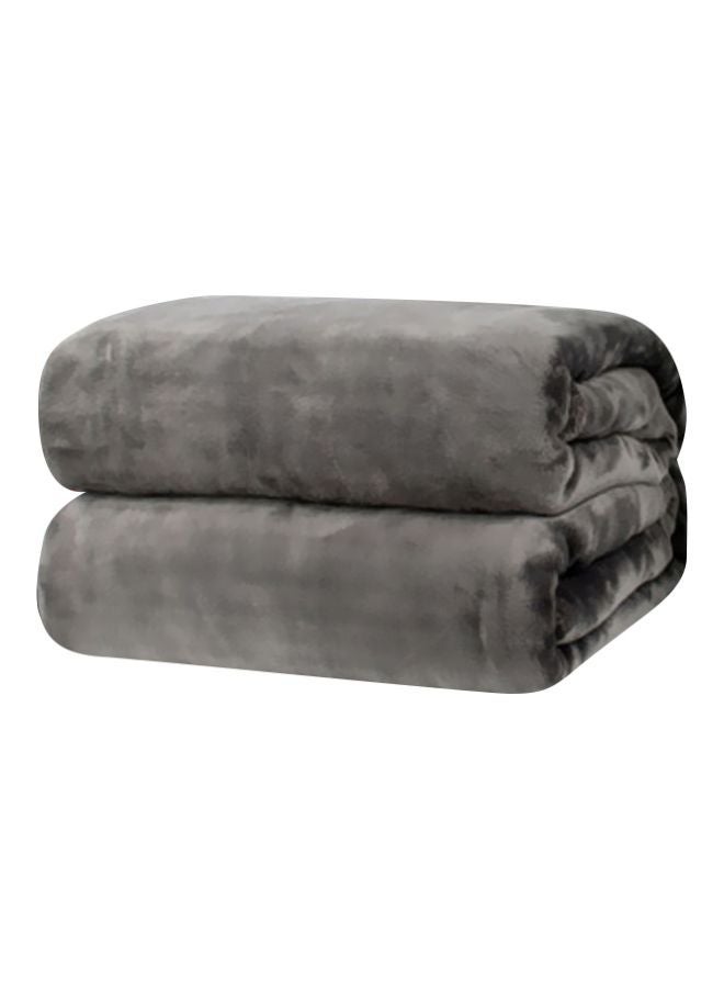 نيبمينينت Solid Colour Flannel Blanket flannel Grey 100x150cm - Image 1