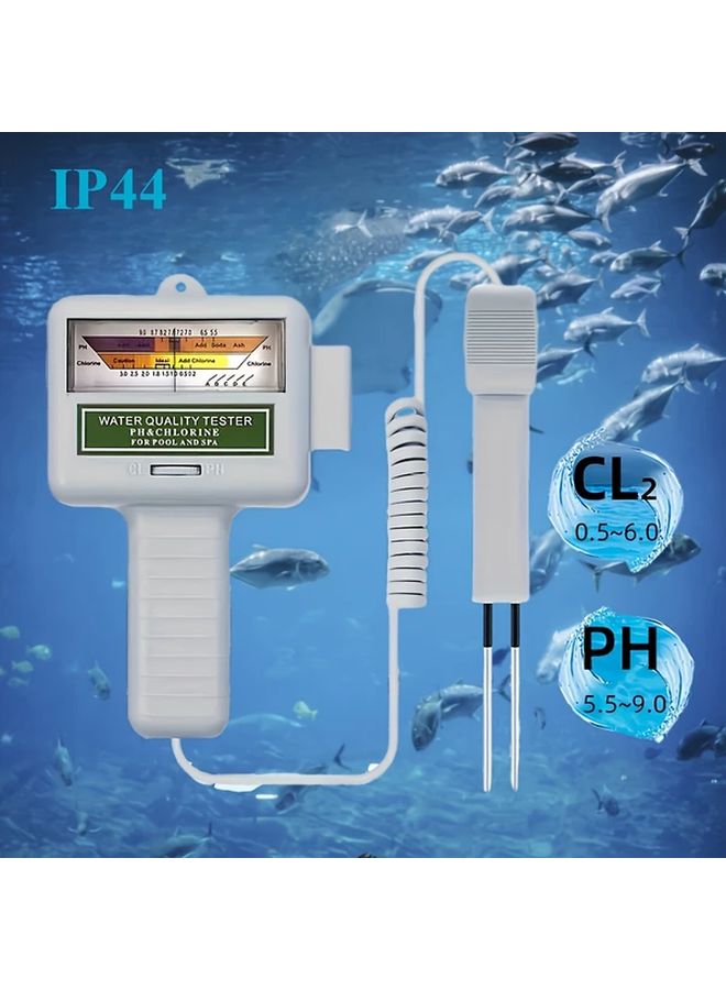 مقياس الأس الهيدروجيني والكلور المحمول الرمادي 2 في 1 لمراقبة جودة مياه حمام السباحة - Image 2