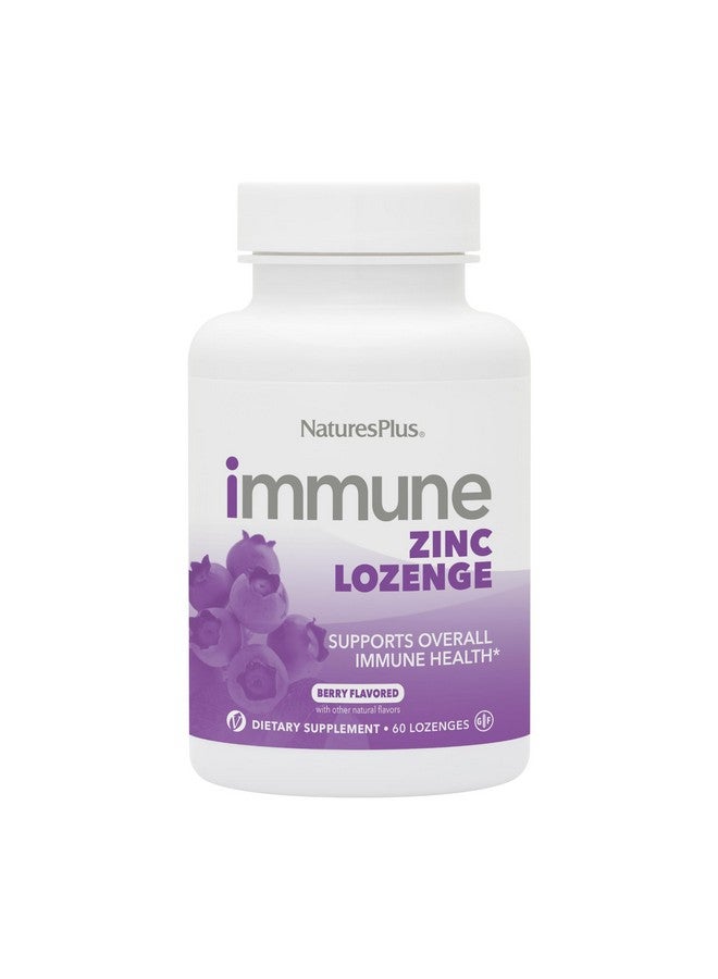 Natures Plus NaturesPlus Immune Zinc Lozenge, Berry - 60 Lozenges - Dual-Action Zinc Formula - Supports Overall Immune Health - Vegan, Gluten Free - 60 Servings - Image 1