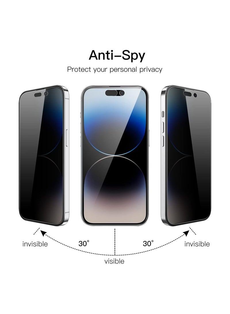 آرمور شاشة حماية زجاجية للحفاظ على الخصوصية مضادة للتجسس (لقافة) لهاتف أبل ايفون 14برو  6.1-بوصة أسود - Image 3