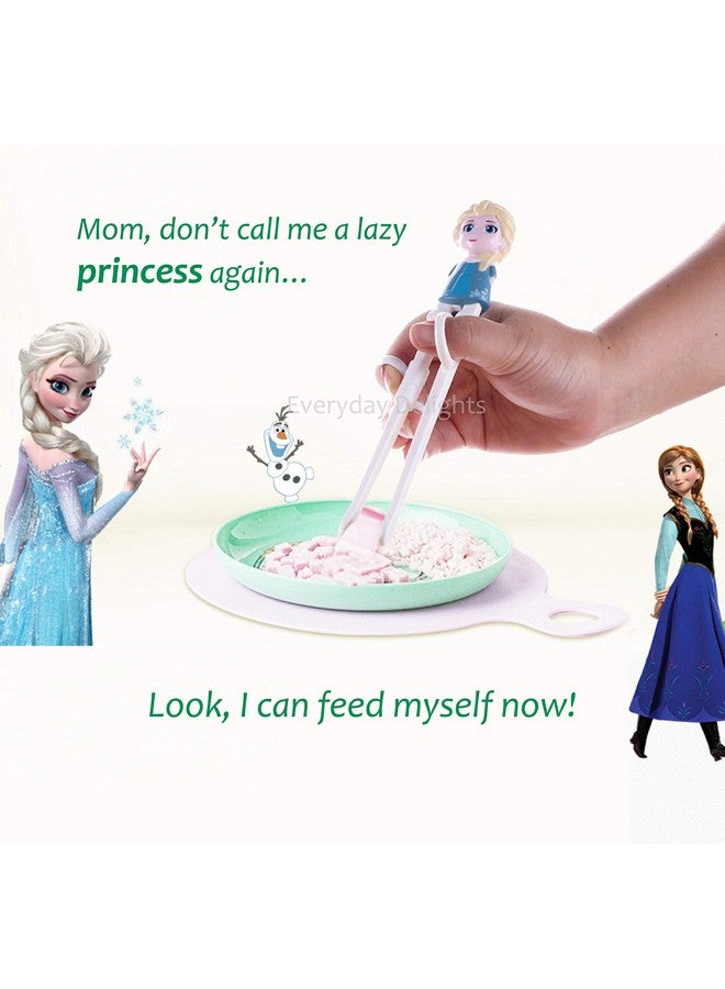 Princess Frozen Queen Elsa Kids Children Spoon Training Chopsticks Flatware Utensil Cutlery Dinnerware Tableware Set with Case, 3 pieces - Image 4