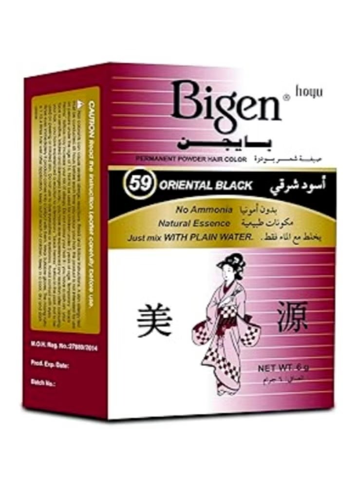 Bigen Powder Permanent Hair Color 59 Oriental Black 6G