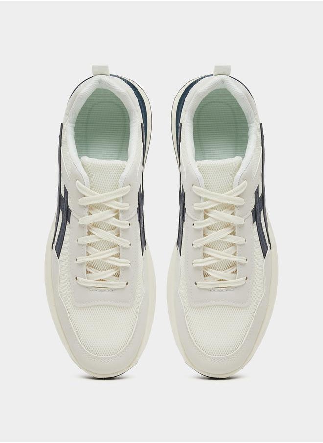 Styli - Textured Chunky Sole Lace Up Sneakers by Styli - Image 1