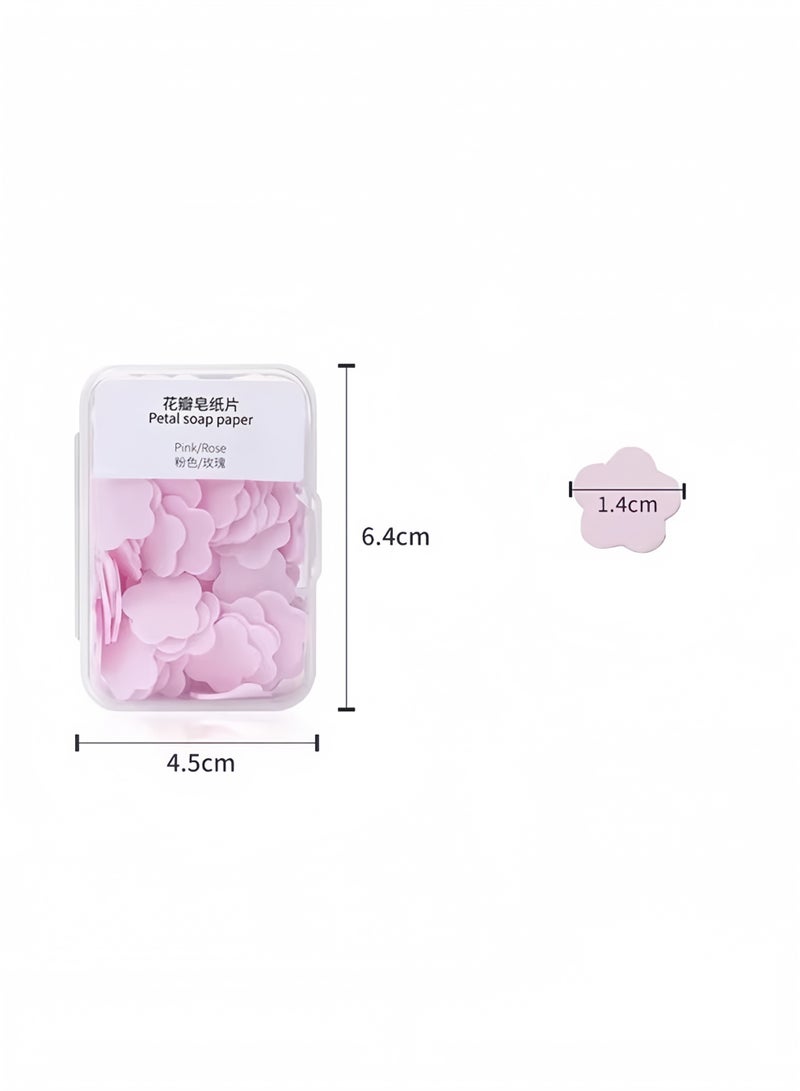 Angola Panda 8 Pcs Petal Shape Soap Flakes Hand Soap Sheets, Mini Portable Antibacterial Soap Sheets the Box, Disposable Travel Scented Bath Slice Sheet Foaming Paper Soap (Colorful) - Image 4