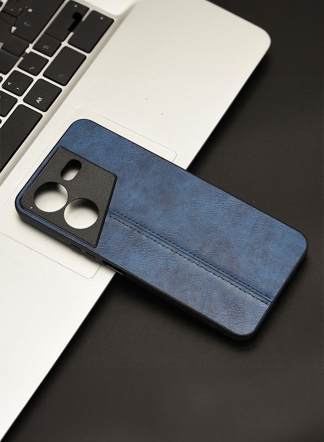 أوكيوز جراب حماية لهاتف Tecno Pova 5 Pro، جراب هاتف بتقنية الخياطة، جراب هاتف 5G، جراب هاتف بتغطية كاملة، جراب هاتف من جلد البولي يوريثان، جراب هاتف من مادة TPU، جراب هاتف مميز، أزرق - Image 1