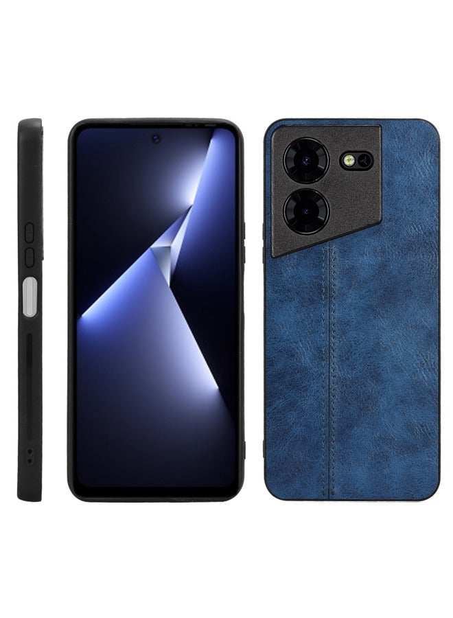 أوكيوز جراب حماية لهاتف Tecno Pova 5 Pro، جراب هاتف بتقنية الخياطة، جراب هاتف 5G، جراب هاتف بتغطية كاملة، جراب هاتف من جلد البولي يوريثان، جراب هاتف من مادة TPU، جراب هاتف مميز، أزرق - Image 2