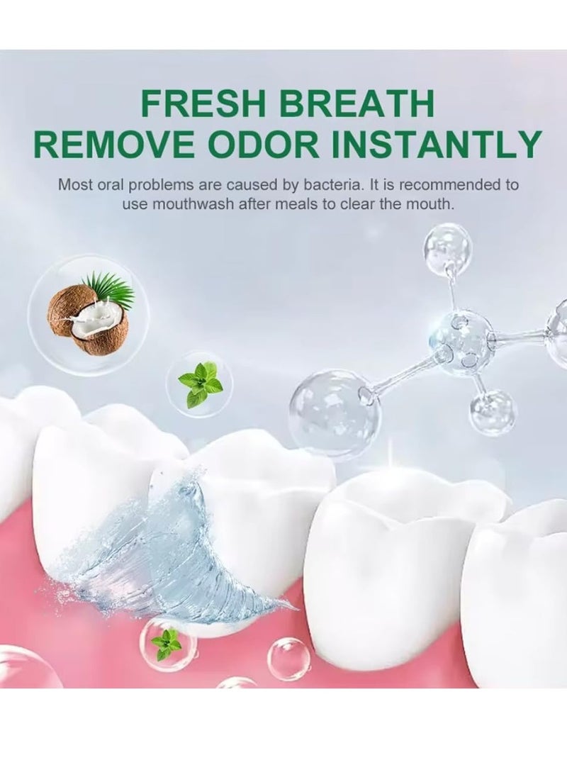 lakerain 100ml Coconut Oil and Peppermint Oil Pulling Whitening Mouthwash Teeth Whitening Oil Pulling Mouthwash Natural Coconut Oil Pulling for Healthier Teeth and Gum Fresh Breath With 7 Natural Pulling Oil  - Image 2