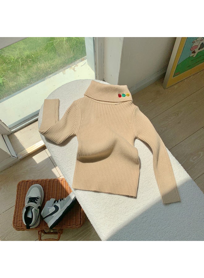 Girls' Sweater Autumn And Winter Twist Baby Sweater Turtleneck Children's Bottoming Shirt Pullover Children's Clothing Girls' Top