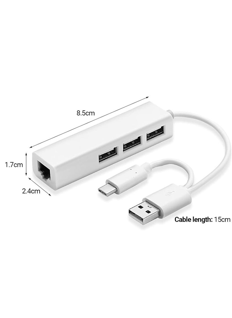 ProOne ProOne USB 3.0 Hub Ethernet Adapter, 3 Port USB 3.0, Gigabit Network Converter, RJ45 Lan Ethernet Adaptor, Compatible with MacBook Pro/Air, iMac Pro, Surface Pro, Chromebook, Switch Console  - Image 2