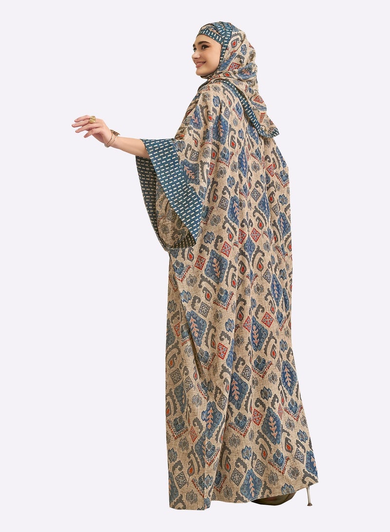 Sara Arabia سارة العربية 2 قطعة جلابية بتصميم ريترو - Image 2