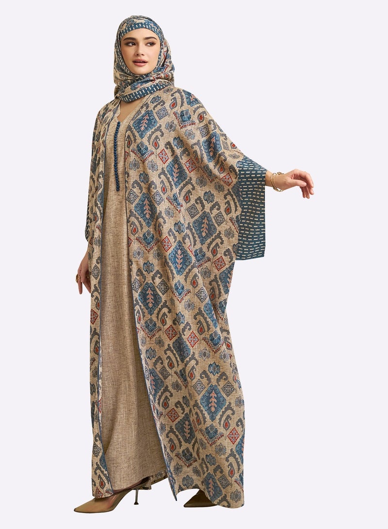 Sara Arabia سارة العربية 2 قطعة جلابية بتصميم ريترو - Image 3