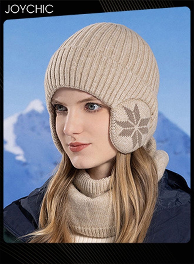 Joychic طقم قبعة وشال دافئ مقاوم للرياح لفصل الخريف والشتاء - Image 2