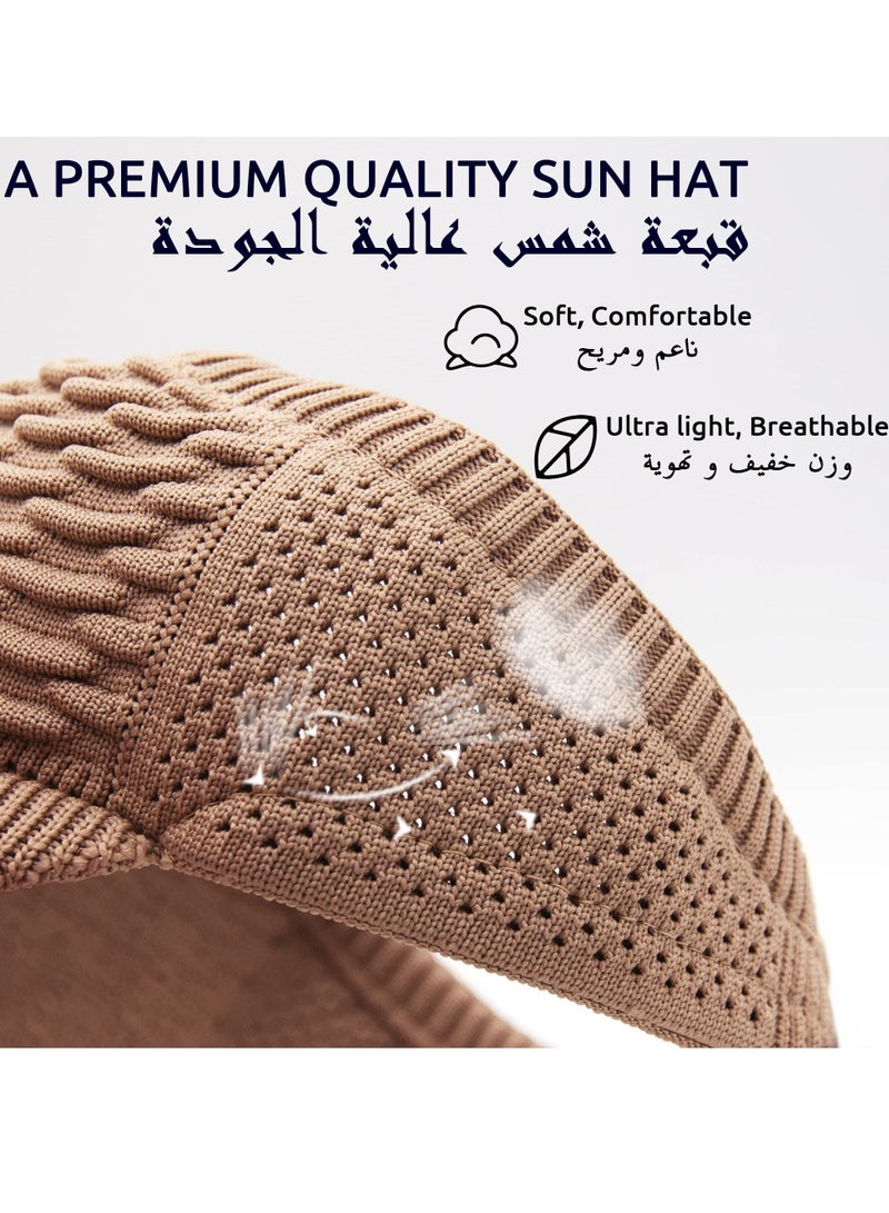 Y&D Sport Sun Visors Hat Women vintage knitted UV Protection Wide Brim headbands Cap Beach for Running Yoga Fitness Cycling Tennis Outdoor - Image 3