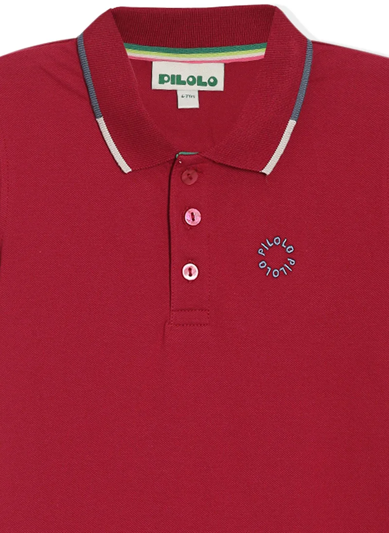 Pilolo Classic Unisex Knit Cotton Polo Red