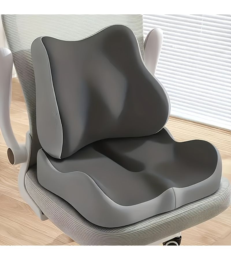 وسادة مقعد سوداء ergonomic ومجموعة دعم أسفل الظهر لكرسي المكتب والسيارة والمكتب - Image 5