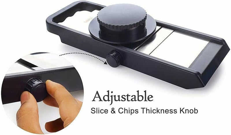 Helimix Mandolines Adjustable Slicer for Cutiing Potatos Fruits & Vegetable Slices Different Slices Thickness Cutting Holder Used for Multi-Purpose - Image 3