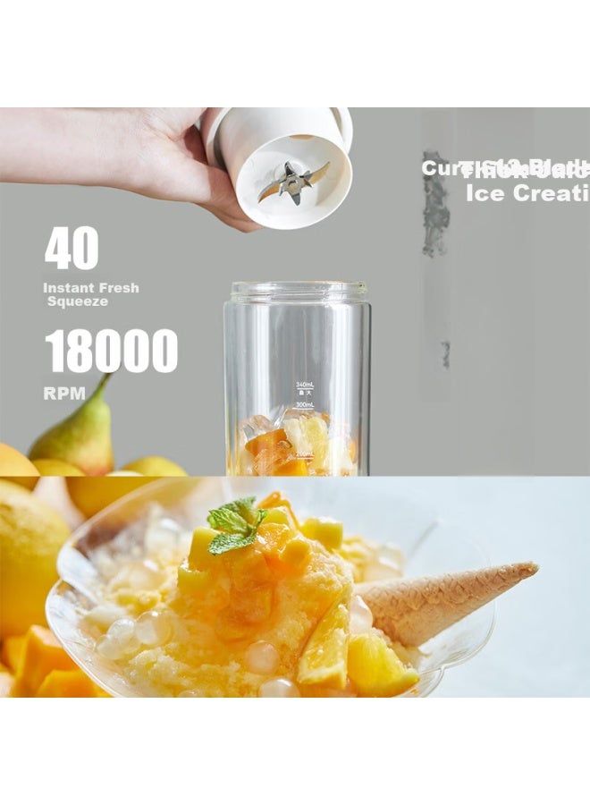 Olayks Instant Double-layer Glass Juicer Cup Hollow Insulated Portable Juicer Multifunctional Small Household Juice Blender Fresh Fruit And Vegetable Juicer With Ice Crushing Travel Cup - Image 4