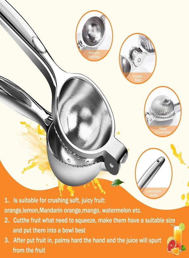 GIUOIDUOPremium Lemon Squeezer, Large Heavy Duty Handhelp Juicer for LemonSqueezer, Stainless Steel Hand Press Citrus Juicer, Lime Squeezer Bar Tool, Manual Citrus Press - Image 5