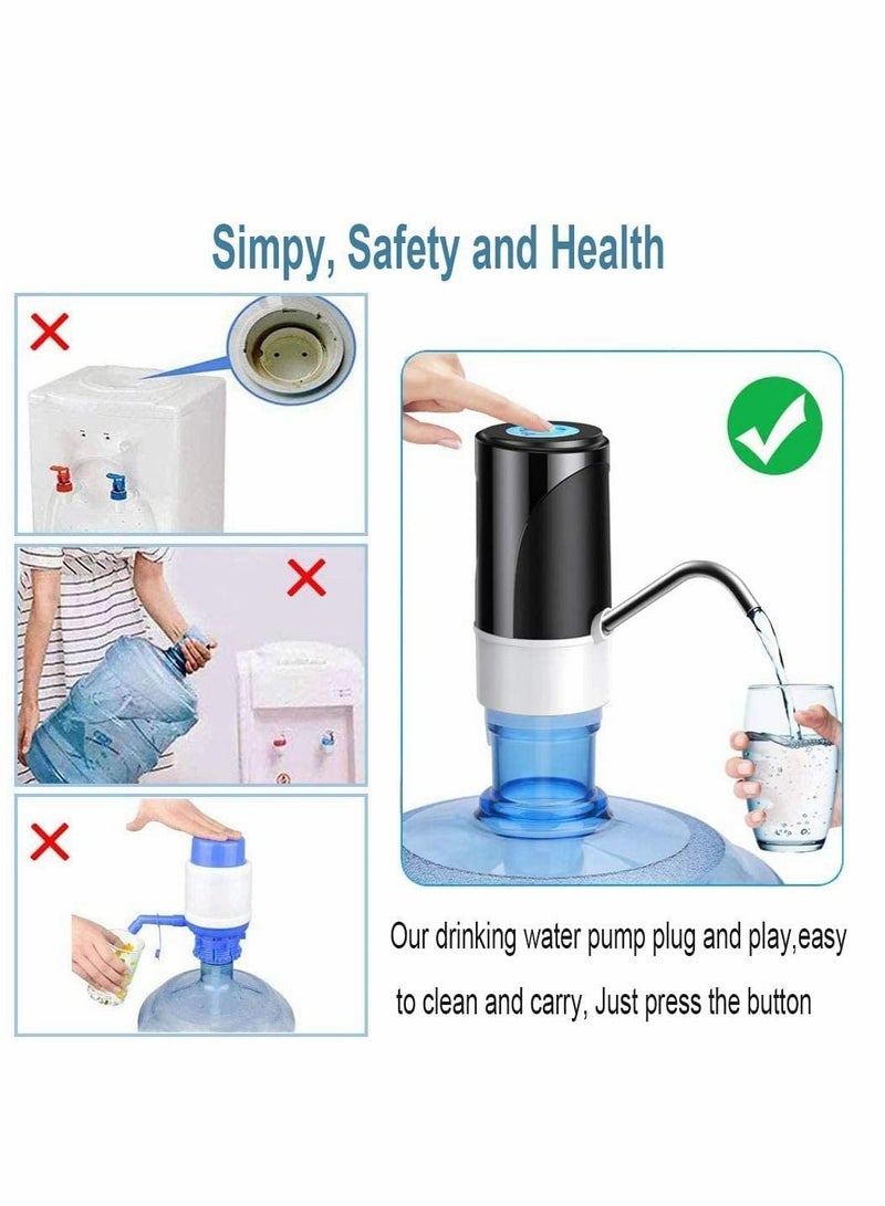 KASTWAVE Water Bottle Pump Electric 5 Gallon Water Bottle Dispenser Automatic Portable Water Dispenser Pump Fit 5Gallon Universal Bottle USB Charging Drinking Water Pump for Home Office Travel - Image 4