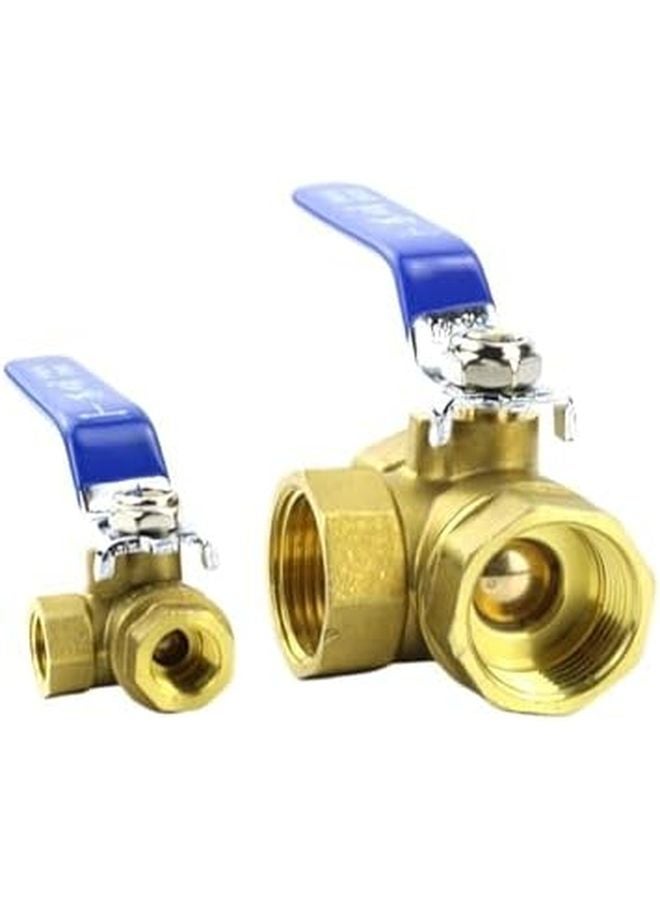 L Shaped T Shaped Three Way Brass Ball Valve T Type 1 2 Inch - Image 3