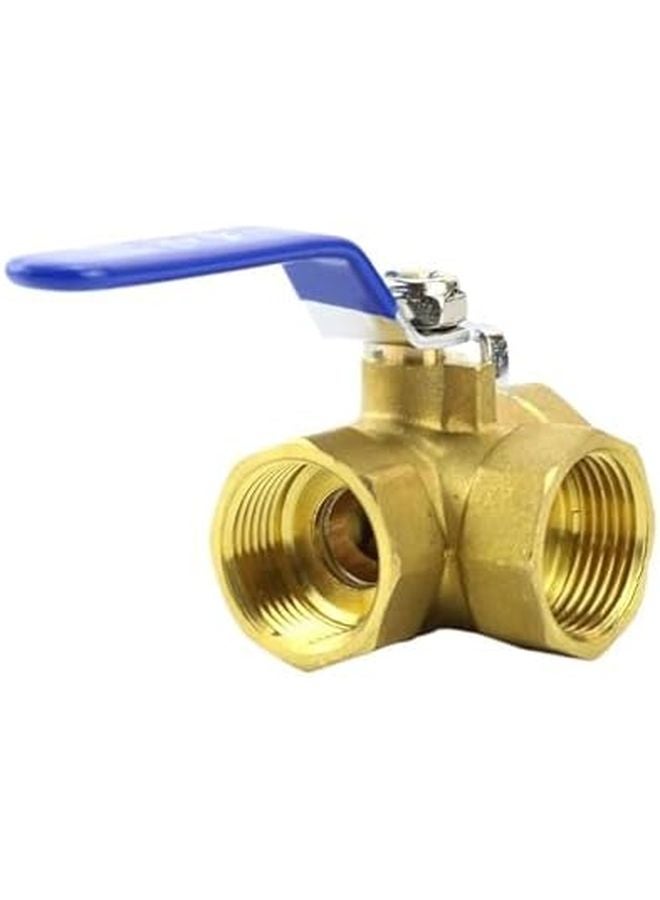 L Shaped T Shaped Three Way Brass Ball Valve T Type 1 2 Inch - Image 4