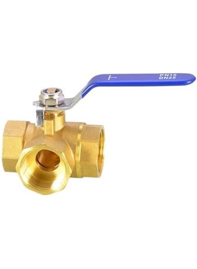 L Shaped T Shaped Three Way Brass Ball Valve T Type 1 2 Inch - Image 1