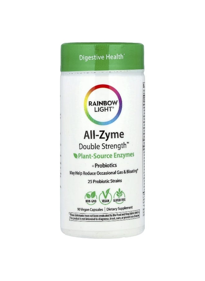 Rainbow Light Rainbow Light, All-Zyme Double Strength™, Plant Source Enzymes +Probiotics, 90 Vegan Capsules  - Image 1