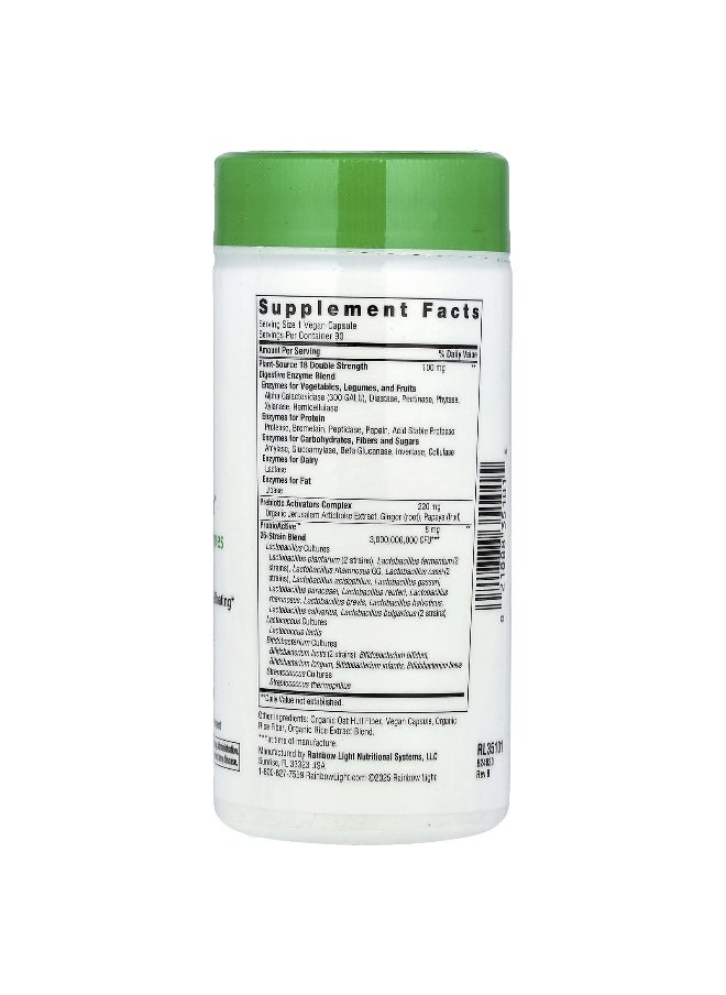 Rainbow Light Rainbow Light, All-Zyme Double Strength™, Plant Source Enzymes +Probiotics, 90 Vegan Capsules  - Image 2