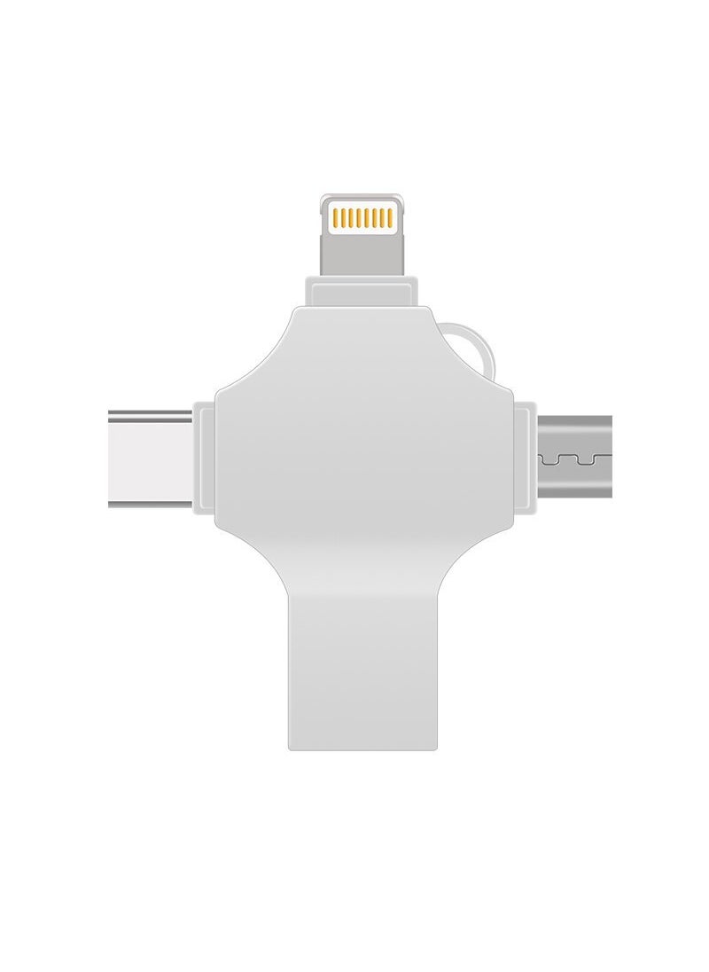 Computer mobile phone Cross four in one for Apple Android Huawei Type-C multi-function OTG USB wholesale Silver Gray 
