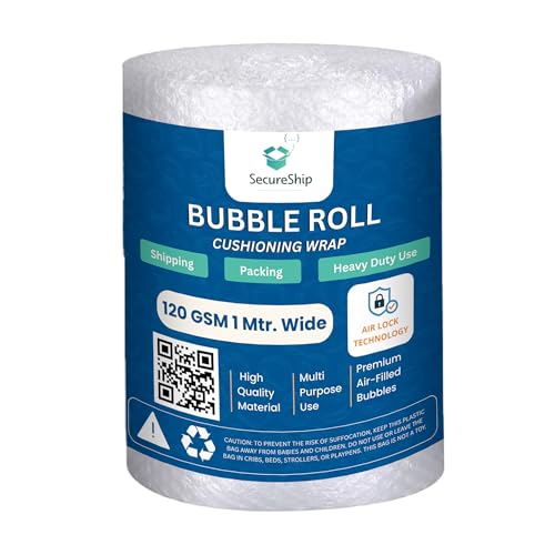 SecureShip Heavy-Duty 120 Gsm Thickness 1 Meter Wide Bubble Wrap Roll Perfect for Shipping, Moving, and Storage Needs, Cushioning Material – Guard Your Items Against Impact and Damage (25 Meter) - Image 1
