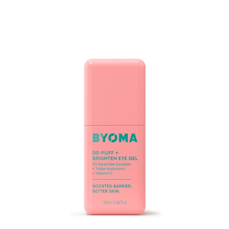 BYOMA De-Puff + Brighten Eye Gel - Lightweight Gel Eye Cream for Dark Circles, Puffiness & Wrinkles - Under Eye Cream With Hyaluronic Acid & Vitamin C - Barrier Repair Skincare - 0.68 fl. oz - Image 1