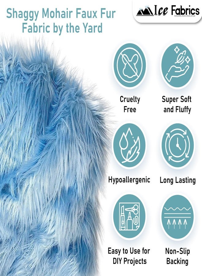 Ice Fabrics نصف ياردة من الفرو الصناعي (18 بوصة × 60 بوصة) من قماش الموهير الطويل من آيس فابريكس - بيج - Image 2