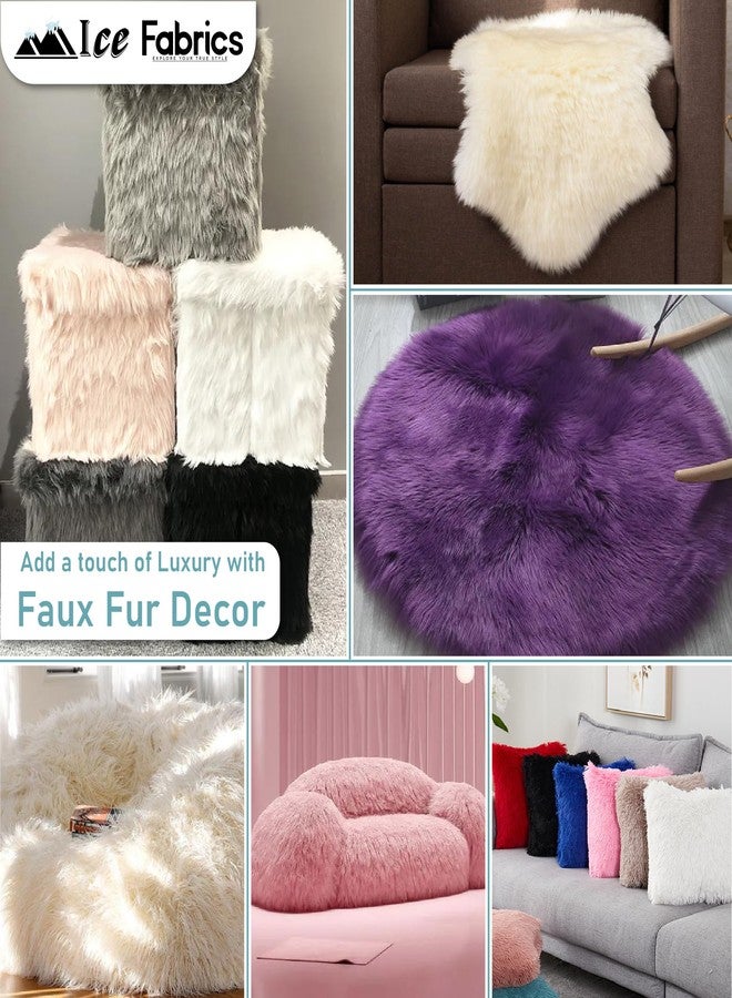 Ice Fabrics نصف ياردة من الفرو الصناعي (18 بوصة × 60 بوصة) من قماش الموهير الطويل من آيس فابريكس - بيج - Image 4
