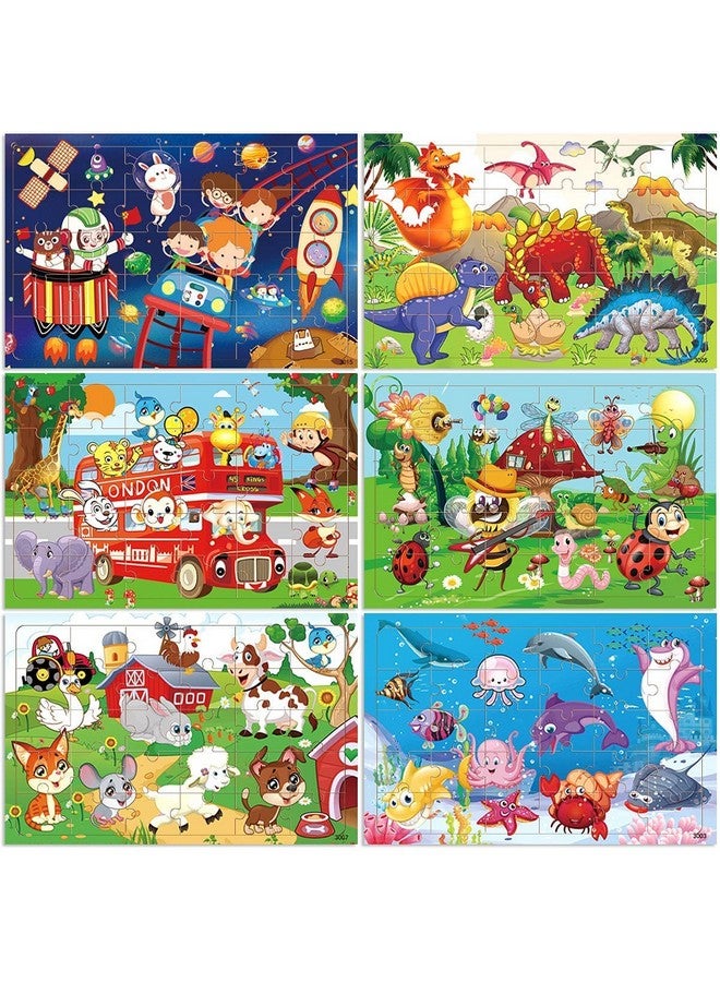 Blppldyci Wooden Jigsaw Puzzles For Kids Ages 3-5 Year Old 30 Piece Colorful Wooden Puzzles For Toddler Children Learning Educational Puzzles Toys For Boys And Girls Set For Kids 3 4 5 6 Year Old (6 Puzzles) - Image 1