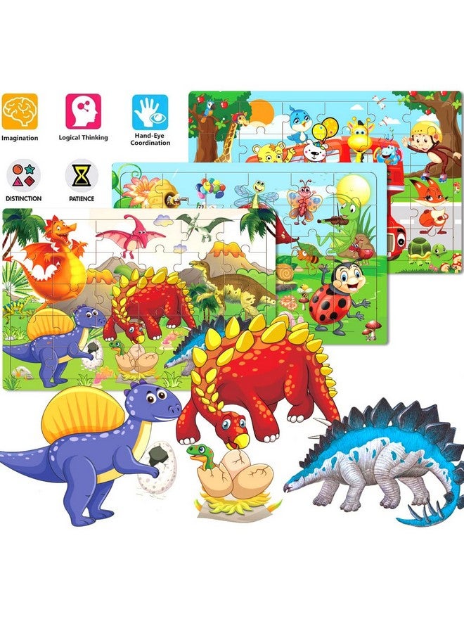 Blppldyci Wooden Jigsaw Puzzles For Kids Ages 3-5 Year Old 30 Piece Colorful Wooden Puzzles For Toddler Children Learning Educational Puzzles Toys For Boys And Girls Set For Kids 3 4 5 6 Year Old (6 Puzzles) - Image 2