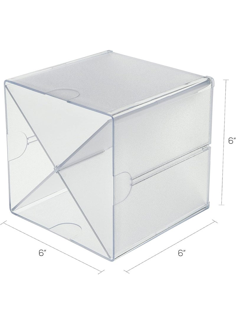 Deflecto Deflecto Stackable Cube Organizers Cross Divider Desk and Craft Organizer Clear Removable Dividers 6W x 6H x 6D 350201CR  - Image 4