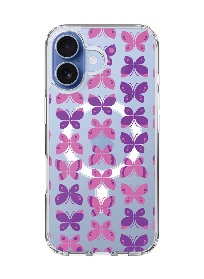 Stylizedd Classic Clear MagSafe Case for iPhone 17 , Hybrid Soft Case Flexible Edges Anti Drop TPU PC Gel Thin Transparent Cover [ Designed for iPhone 17 ] - Sweet Butterfly