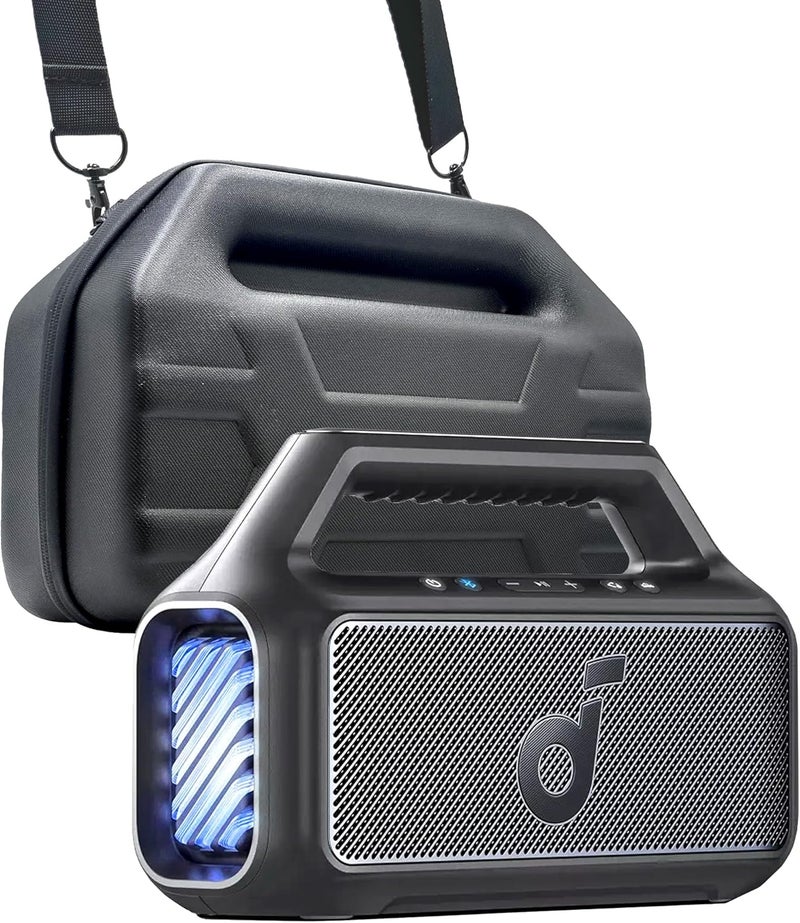 إنكاسد حقيبة حمل لمكبر الصوت الخارجي Anker Soundcore Boom 2، غطاء حماية صلب من EVA مع مقبض وحزام كتف (أسود) - Image 1