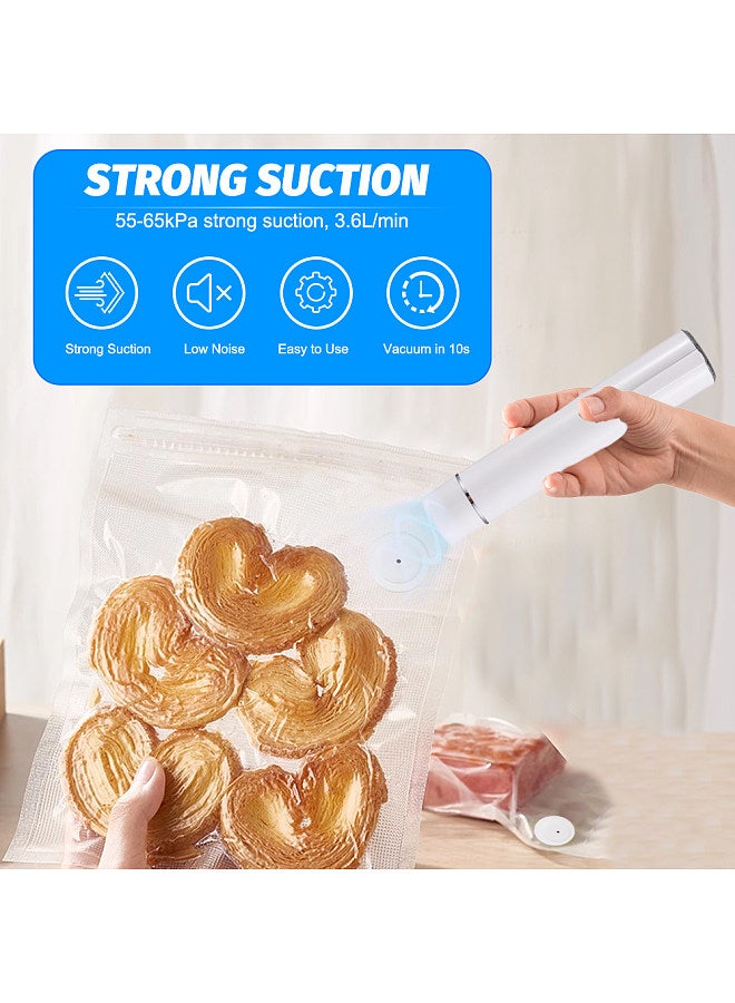 Handheld Vacuum Sealer Machine Portable USB Type-C Charging Cordless 2-in-1 Automatic Food Vacuum Saver Sealer and Vacuum Sealer Bags with Sealing Bags for Food Storage and Preservation  - Image 4