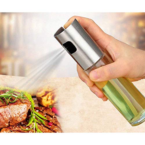 Alpha Enterprises Stainless Steel BBQ Olive Glass LeakProof Drops Oil Dispenser 