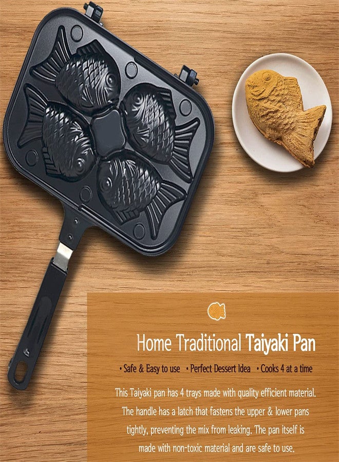 KASTWAVE Fish Shape Cake Maker Nonstick Pan, Double Sided Waffle Pan Cake Frying Pan, Coating Aluminum Alloy Waffle Maker Pot for Home Kitchen Sandwich Breakfast Waffle Baking Mold  - Image 3
