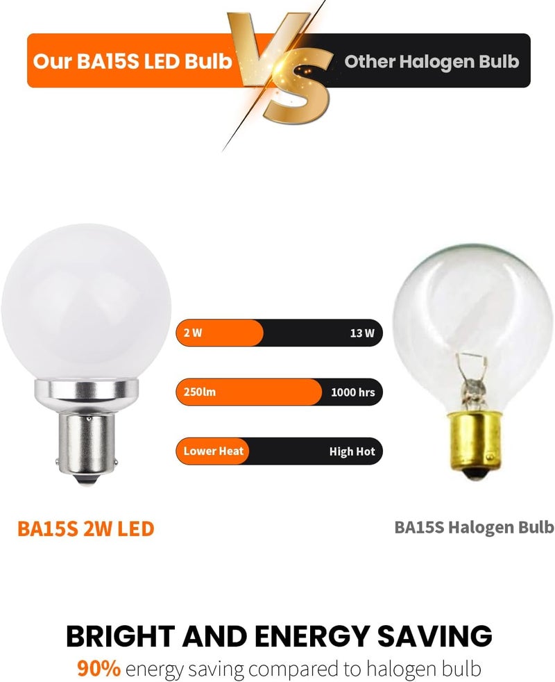 Cheopha 1141 1156 20-99 12V RV Vanity LED Light Bulbs BA15S Single Contact Bayonet Base for RV Camper Trailer Motorhome Marine Boat Interior Bedroom Light Bulb 2W Natural White Pack of 4 - Image 4