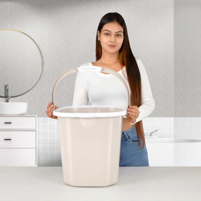 RATAN PLASTICWARE Premia Bucket 25L X 1 Desert RoseLight Weight and Easy to CarryPerfect for Use in Bathrooms Kitchen Wet Utility Areas - Image 3