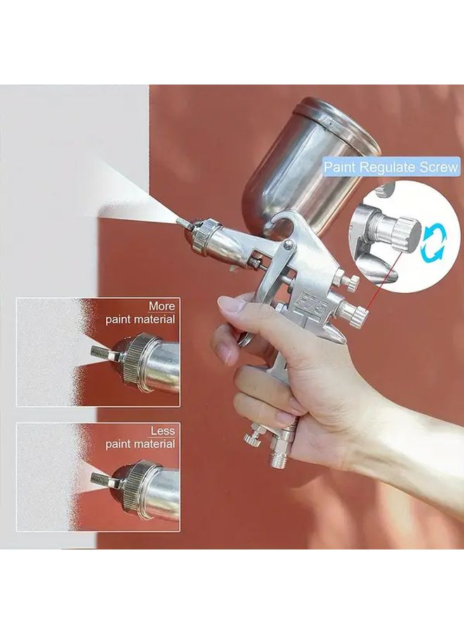 Professional Pneumatic Airbrush Sprayer Silvery Alloy Body No Electricity Required - Image 2