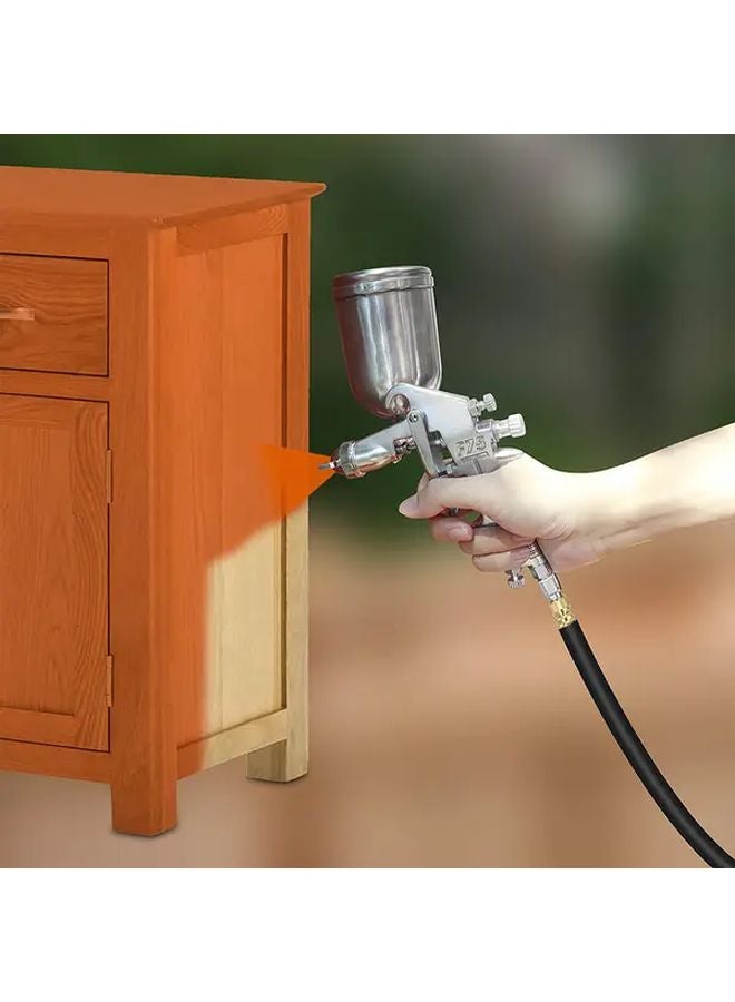 Professional Pneumatic Airbrush Sprayer Silvery Alloy Body No Electricity Required - Image 3