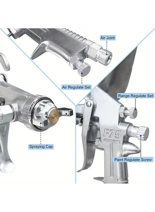 Professional Pneumatic Airbrush Sprayer Silvery Alloy Body No Electricity Required - Image 4