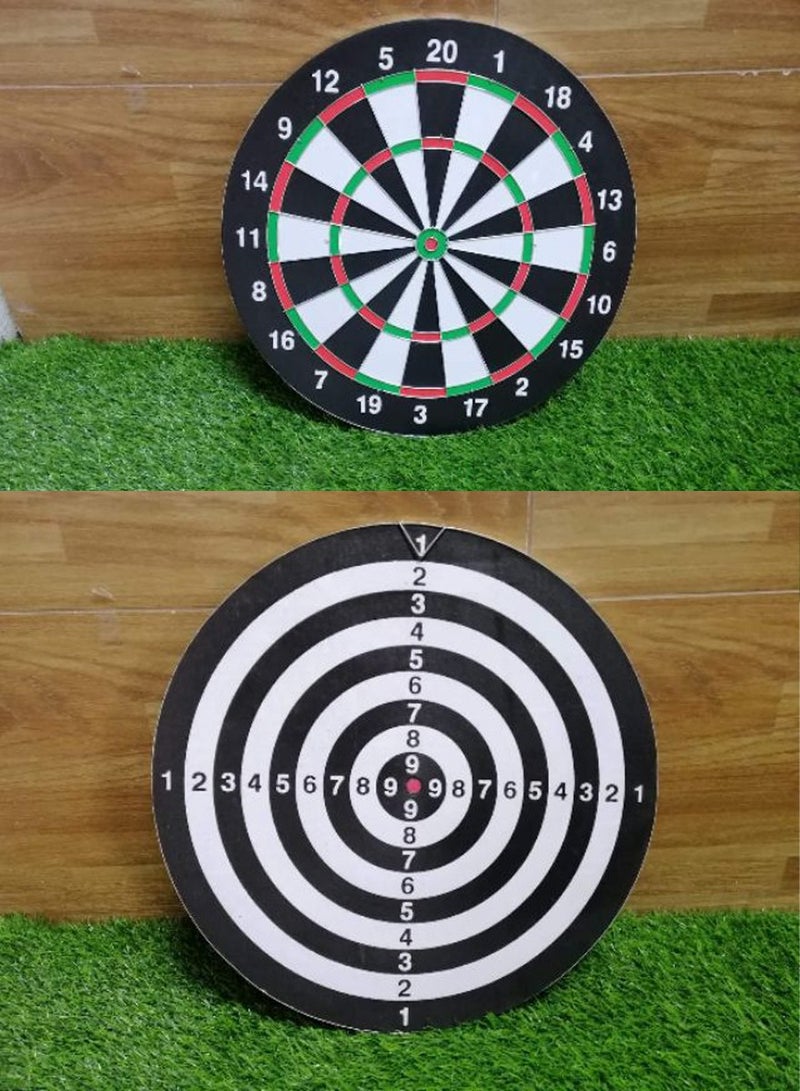 QUTOOB Dartboard | 17-Inch Professional Flocking Double-Sided Dartboard with 6 Steel Tip Darts | Indoor & Outdoor Game for Home, Office, Cafe, Family & Friends - Image 5