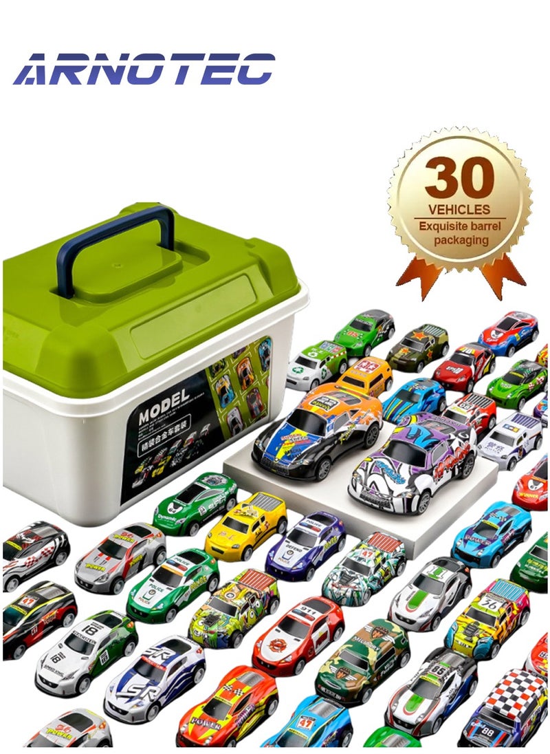 ARNOTEC 30 Pack Pull Back Toy Cars, Mini Die-Cast Race Cars Vehicles Bulk, Party Favor Cars Toys, Goodie Bag Stuffers, Pinata Fillers, Teacher Treasure Prize Box Toys for Boys Girls Toddlers 2,3,4,5 Years Old  - Image 1